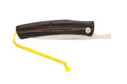 Mcusta MC-192C Higonokami Friction Folder VG-10 San Mai, Yellow/Black Laminated Hardwood Handle - KNIFESTOCK