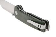 QPS Penguin V2 D2, finitura a 2 toni stonewash - satinata, Manico: Micarta verde QS130V - KNIFESTOCK
