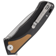 Petrified Fish PF838 Pub Stonewashed D2 Brown G10 With Black G10 PF838BRW - KNIFESTOCK