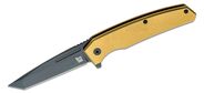 ONTARIO Ti-22 Equinox Folding Knife 3.03&quot; S35VN Black Tanto Blade, Bronze Titanium Handles ON9805 - KNIFESTOCK