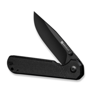 Sencut Aetheris Black Canvas Micarta HandleBlack 9Cr18MoV BladeLiner Lock - KNIFESTOCK