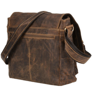 GreenBurry Vintage Leather Shoulder Bag with Laptot compartment Antique brown 35x32cm - KNIFESTOCK