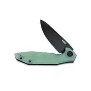 KUBEY Nova Liner Lock Flipper Folding Pocket Knife Jade G10 Handle KU117G - KNIFESTOCK