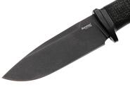 Lion Steel Feststehendes Messer M390 SCHWARZE Klinge, SCHWARZES Burlap, Ti-Parierstange, Lederscheid - KNIFESTOCK