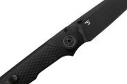MKM MIURA – CPM Magnacut DSW bld - SOLID Black Alu hdl, BUTTON LOCK - REV. S/S CLIP MK MI-ABKB - KNIFESTOCK