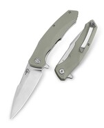 BESTECH WARWOLF D2, Stone Wash+Satin, Beige G10 BG04C - KNIFESTOCK