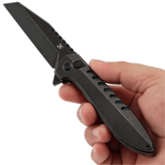 Kansept Kosame Blackwash 154CM,Blackwash Ti with Blue CF Inlay T1093F2 - KNIFESTOCK