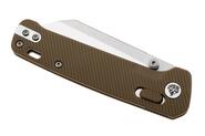 QPS Penguin Glyde 14C28N, finitura a 2 toni stonewash - satinata, Manico: Khaki FRN QS1 - KNIFESTOCK