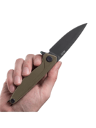 ANV Knives Z300 - Sleipner, DLC Black / Plain edge, G10 Olive / Liner Lock ANVZ300-019 - KNIFESTOCK