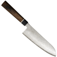 Dellinger Santoku Knife Suncraft VG-10 Black Damascus 167 mm - KNIFESTOCK