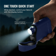 Olight Baton 4 Premium Edition Flashlight with Wireless Charging Case (Regal blue, 1300 Lumens) - KNIFESTOCK