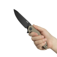 Kubey Nova Tan G10, Blackwash 14C28N KU117P - KNIFESTOCK
