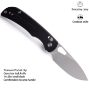 Miguron Moyarl 14c28n blade,Cross-bar lock Micarta handle, MGR-806AWBK - KNIFESTOCK