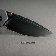 Vosteed Psyop 301 S35VN Fekete Stonewash, Fekete Norplex UltreX™ Micarta &amp; Titán - KNIFESTOCK