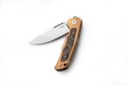 Lion Steel Folding knife MAGNACUT blade, BRONZE  Titanium with Carbon Fiber inla - KNIFESTOCK