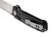 QPS Penguin Glyde 14C28N, finitura a 2 toni stonewash - satinata, Manico: FRN Nero QS1 - KNIFESTOCK