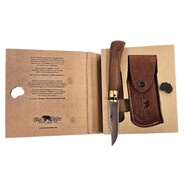 Old Bear Book shaped gift box Old Bear knife 9307/19_LN + sheath in leather, art FO.9300/13-CX OB.GI - KNIFESTOCK
