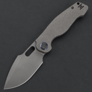 Kunwu Gringo Stonewashed S390 Honeydew Texture Titanium handle K712T-1S - KNIFESTOCK