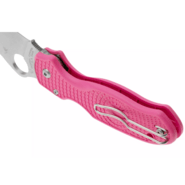 Spyderco Para 3 Pink Lightweight Plainedge Living Beyond Breast Cancer Reveal 14 C223PPN - KNIFESTOCK