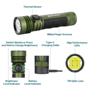 Olight Customized 3.6V 5000mAh 21700 Lithium-ion Battery Seeker 4 Pro (OD Green) - KNIFESTOCK