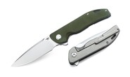 Bestech BISON D2, Stone Wash, Titanium and G10, Green BT1904C-1 - KNIFESTOCK