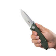 Kubey Ruckus Liner Lock Folding Knife Green Micarta Handle KU314N - KNIFESTOCK