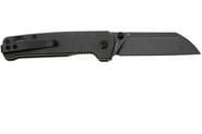 QPS Penguin V2 D2, black stonewash, Manico: Micarta marrone scuro QS130V2-A2 - KNIFESTOCK