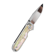 QSP Knife Nebula 14C28N, mirror polish,  Mother of  Pearl, Linerlock QS168-A - KNIFESTOCK