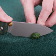 Vosteed Raccoon(Top Liner Lock) 14C28N Stonewash Green Micarta A2904 - KNIFESTOCK