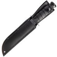 KA-BAR Black Fixed Blade Utility Knife Leather Sheath, str edge 1211 - KNIFESTOCK