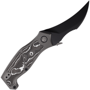 DC BLADES VENDETTA DLC, Silver Foil Carbon Fiber Inlay - KNIFESTOCK