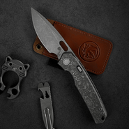 Vosteed Psyop Elmax Acid Etched &amp; Stonewashed,Dim Gray Titanium - KNIFESTOCK