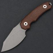 Kunwu STIFFY D. Brown Micarta, VANADIS 4 Stonewashed - KNIFESTOCK