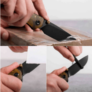 Vosteed Marten 154CM Black Stonewash Amber PEI A1607 - KNIFESTOCK