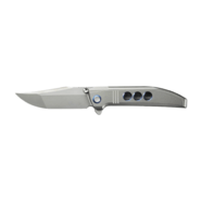 WE Polished Bead Blasted Titanium Integral Handle With Blue HolesPolished Bead - KNIFESTOCK