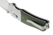 QSP Knife Vault 14C28N, stonewashed Anodized aluminium bolsters, Green micarta QS157-B1 - KNIFESTOCK