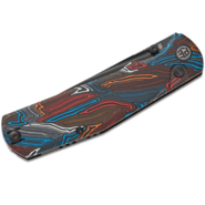 Petrified Fish PFP14Lis 10cr15comov Black Stonewashed Colorful Gmascus G10  - KNIFESTOCK