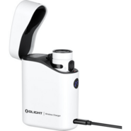 Latarka Olight Baton 4 Premium Edition z bezprzewodowym etui ładującym (biała, 1300 lumenów) - KNIFESTOCK