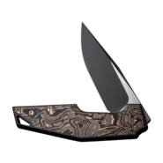 WE Black Titanium Integral Handle With Copper Foil Carbon Fiber Inlay Black Stonewashed CPM 20CV Bla - KNIFESTOCK