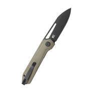 Kubey Royal Blackwash 14C28N ,Tan G10 Linerlock KU321V - KNIFESTOCK