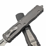 Microtech DIRAC DELTA D/E STONEWASH FULL SERRATE NATURAL CLEAR 227-12NC - KNIFESTOCK