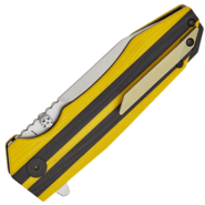 Petrified Fish PFP08 Mocado Satin K110 Sárga &amp; Fekete G10 PFP08YS - KNIFESTOCK