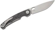 MKM ECLIPSE – MAGNACUT SATIN bld - Ti FRAME, DARK MATTER BLACK CF OVERLAY Linerlock MK EL-GYCF  - KNIFESTOCK