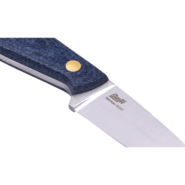 Brisa Necker 70-Bluejeans micarta 12C27 Flat Sheath Necker 70 Leather BRS-003-9821-1549 - KNIFESTOCK