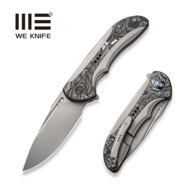 WE Gray Titanium Handle With Aluminum Foil Carbon Fiber Inlay Stonewashed CPM 20CV Blade Nested Fram - KNIFESTOCK