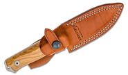 Lionsteel Fixed Blade Sleipner Steel stone washed, OLIVE wood handle, leather sheath B41 UL - KNIFESTOCK