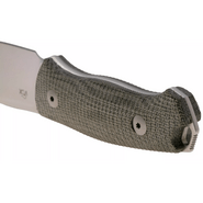 MKM SMALL LOV – M390 SATIN blad, GRÖN CANVAS MICARTA handtag, +FICKA LÄDERSLIDA - KNIFESTOCK