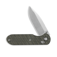 GEO Knife Ethereal Cutter SW M390 Blade Tiger Stripe Pattern Flamed Ti - KNIFESTOCK