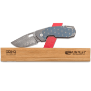 Viper ODINO DAMASCUS COLLECTION Blue Stonewashed Finish Titanium w Cicrle Pattern VA5918BSW - KNIFESTOCK