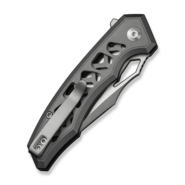 Civivi Anaaki Skeletonized Gray Aluminum HandleSatin Finished Nitro-V BladeButton Lock - KNIFESTOCK